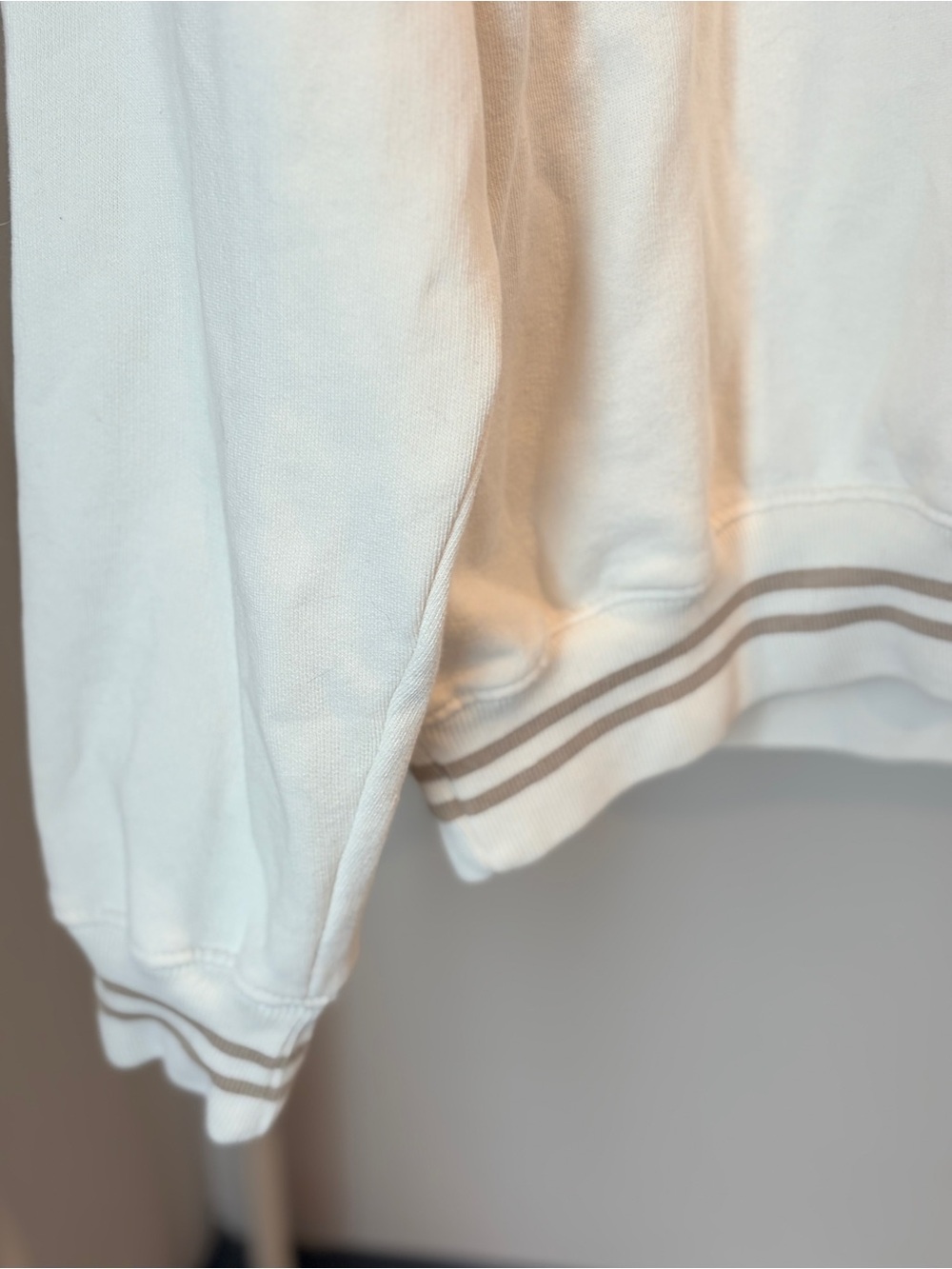 Taylor Swift TTPD Cream and Tan Striped Crewneck Sweatshirt - Picture 3 of 5